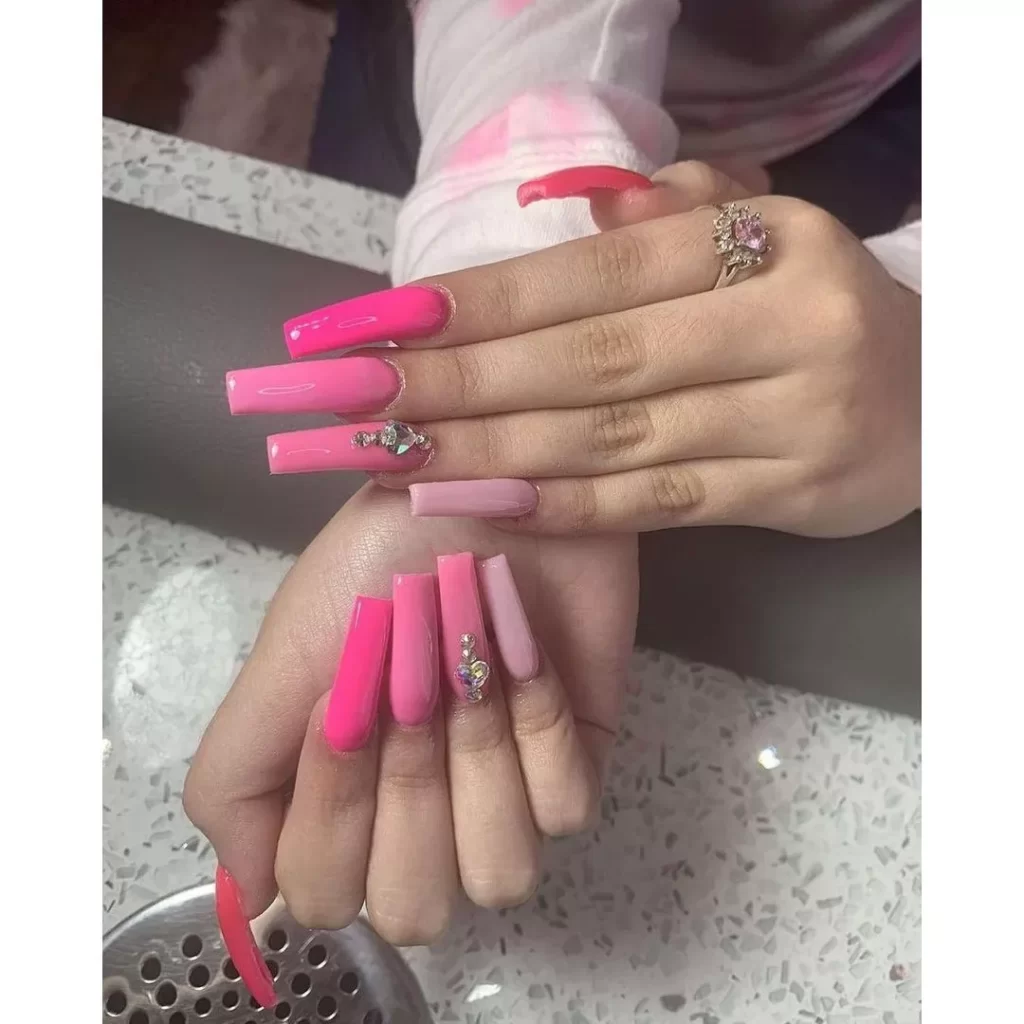 Neon Pink Bright Summer Nails