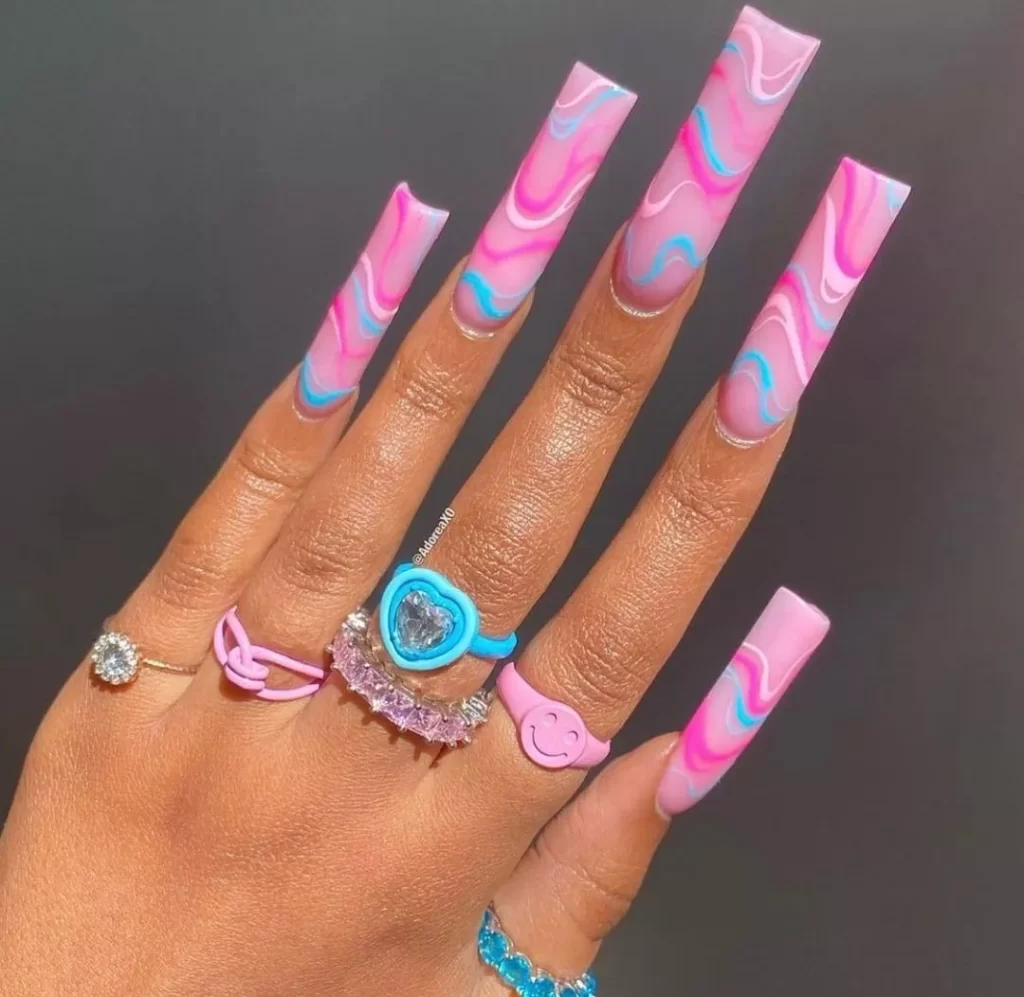 Stylish Long Acrylic Nail Designs (Top 30 pictures)