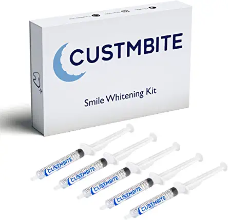 CustMbite Premium Teeth Whitening Gel Applicator, 44% Carbamide Peroxide, (5) 3ml Applicators