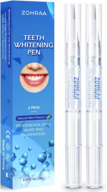 Zohraa Teeth Whitening Pen(2 Pens) - Effective &Amp; Painless Whitening - Perfect For Sensitive Teeth - No Sensitivity, Travel-Friendly, Natural Mint Flavor